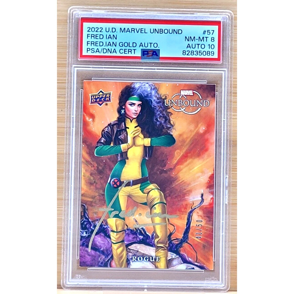 2022 MARVEL UNBOUND ROGUE FRED IAN AUTO #D/50 PSA 8 PSA AUTO 10